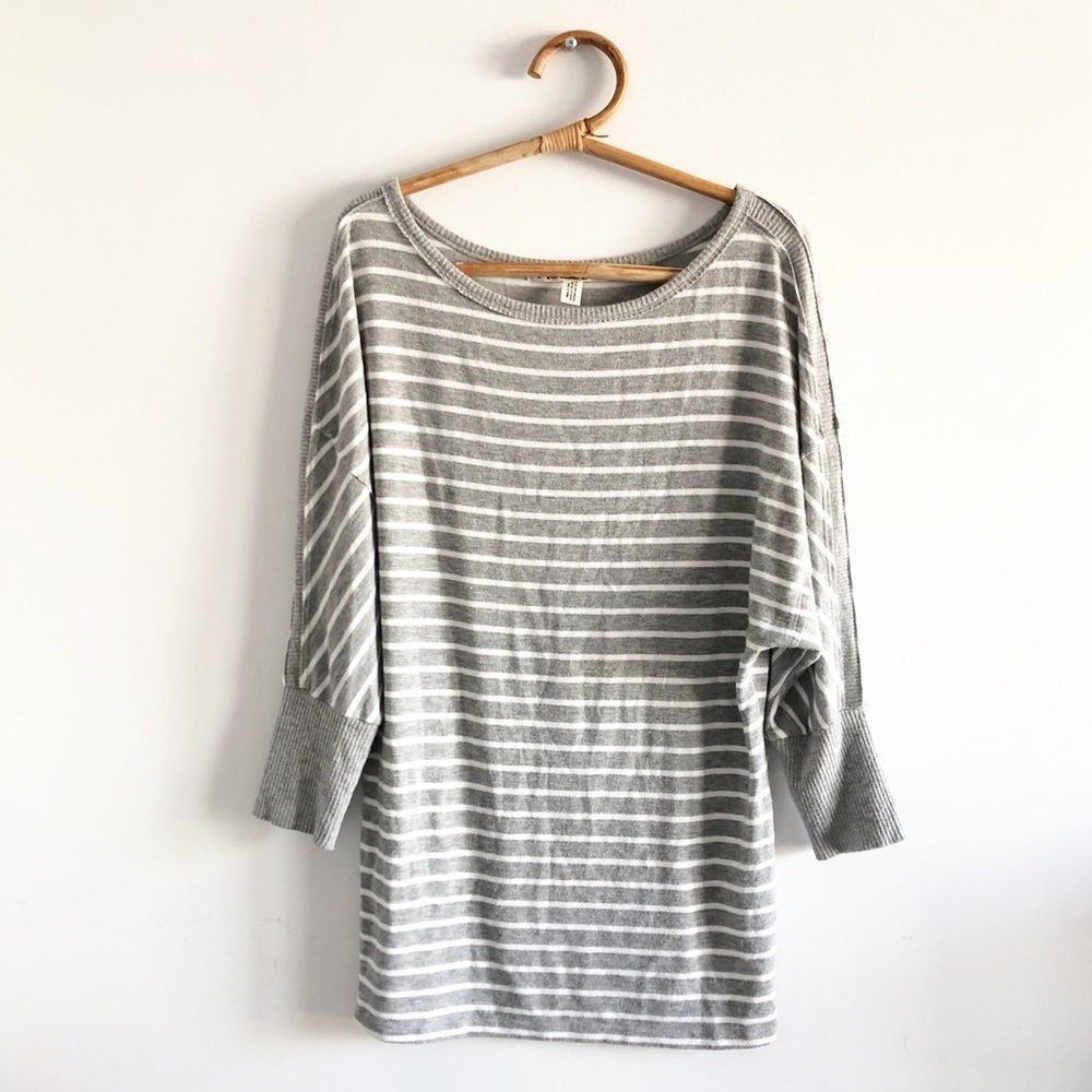 Michael Stars Striped Dolman Tunic Sweater Large